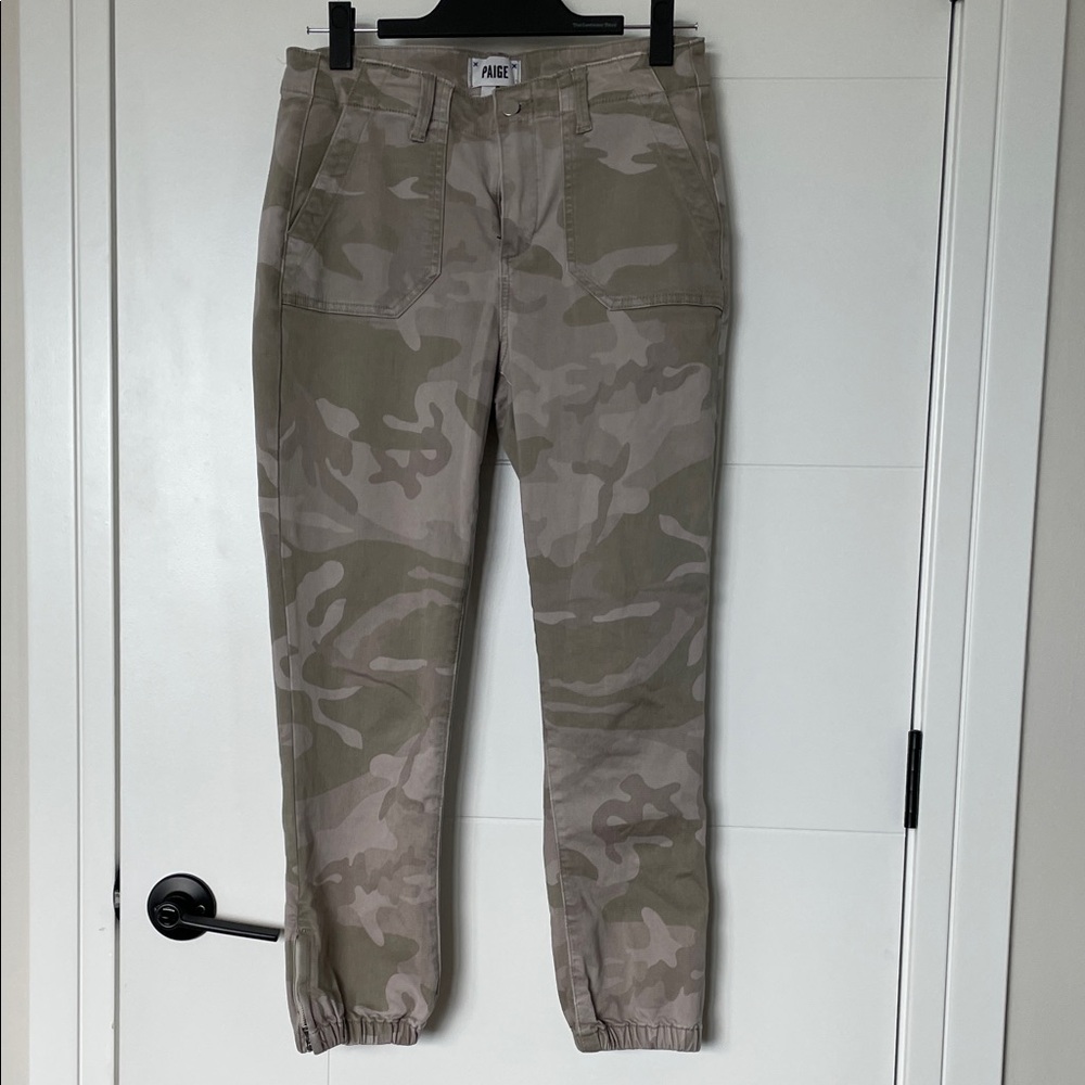 PAIGE Men's Tan Camouflage Cargo Pants